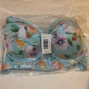 Lane Bryant Aqua Blue Floral Bra